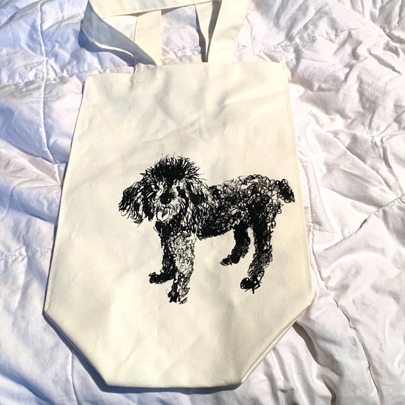 Poodle pet - canvas bag with fluffy looking poodle London royal academy of arts - Picture 1 of 5
